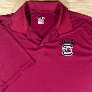 South Carolina USC Gamecocks Polo Shirt Mens L Garnet NCAA Embroidered Logo